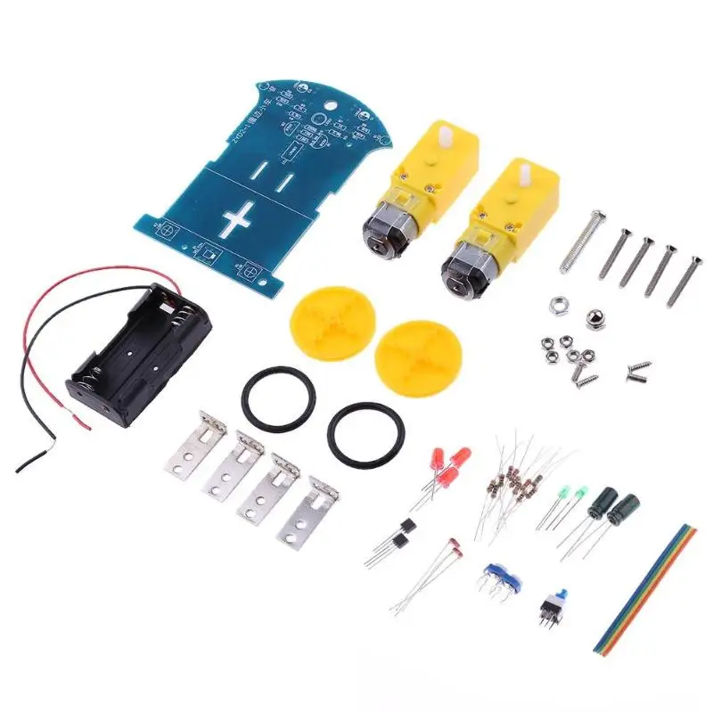 Смешно ребенка DIY Kit интеллектуальное отслеживание Линия Smart Car Kit TT Мотор электронных смарт-патруль автомобильный игрушки подарки для детей