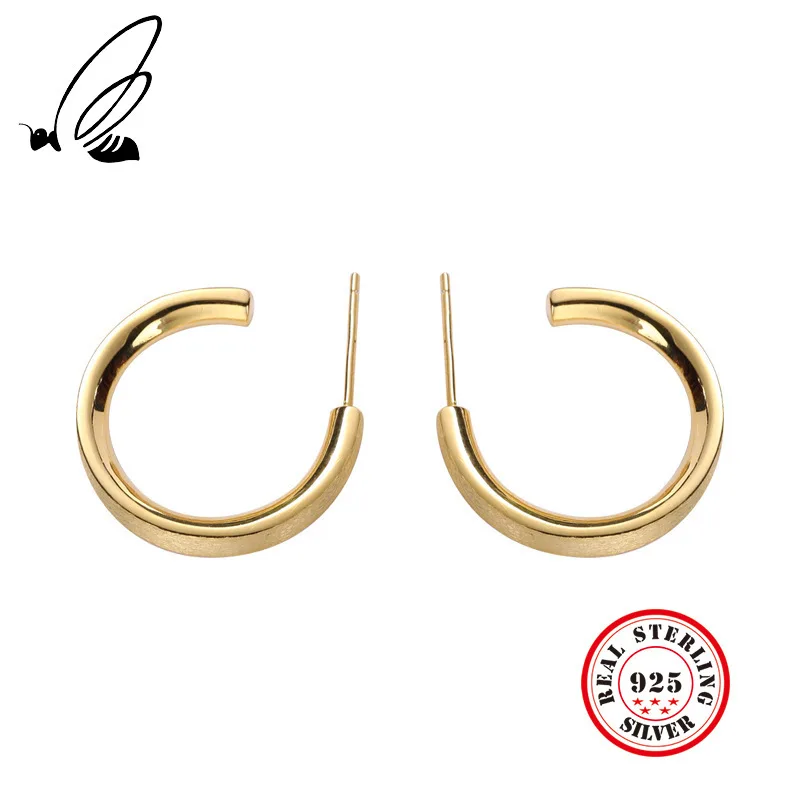 

Small Open Hoop Earrings Solid Gold Color Eternity Earings 925 Sterling Silver Circle Earrings For Women S925 Jewelry
