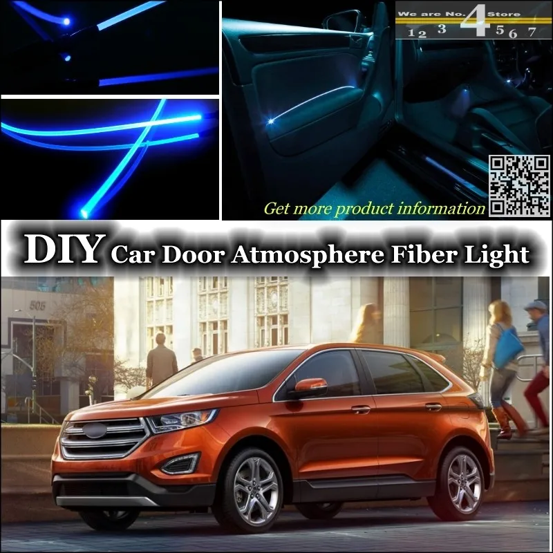 Для Ford Edge интерьер окружающего света настройки атмосферу Волокно оптическое Ленточные огни внутри двери Панель освещение не el света