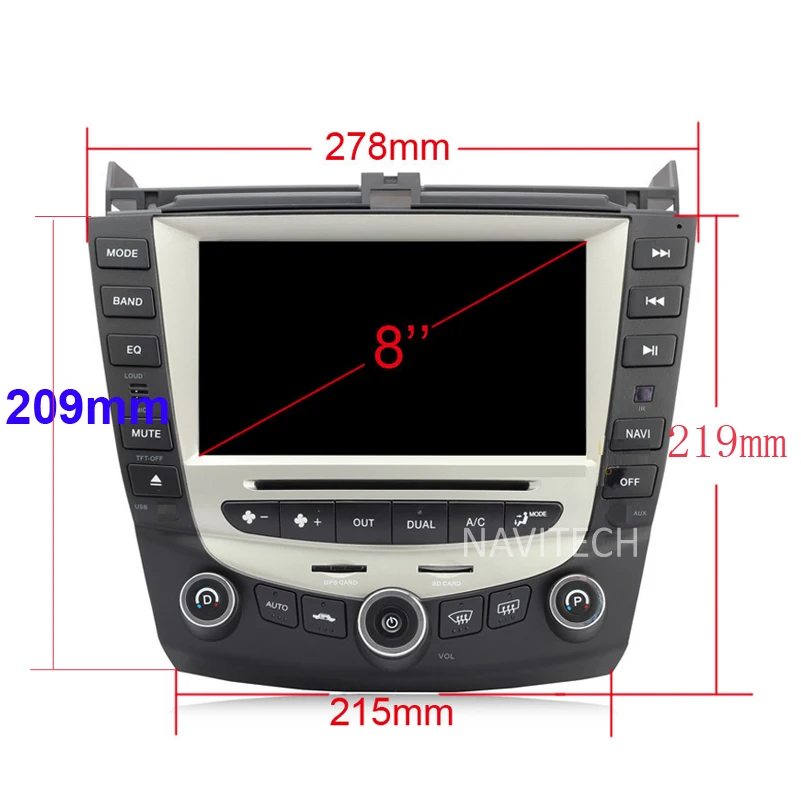 Excellent Android 6.0 Quad Core car dvd player gps navigation for honda accord 7 2003-2007 EURO car Radio dual / Single Zone Climate 3