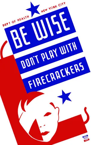 

Be Wise Dont Play With Firecrackers Safe Heathly Poster Vintage Retro Canvas DIY Wall Stickers Home Posters Art Bar Decor
