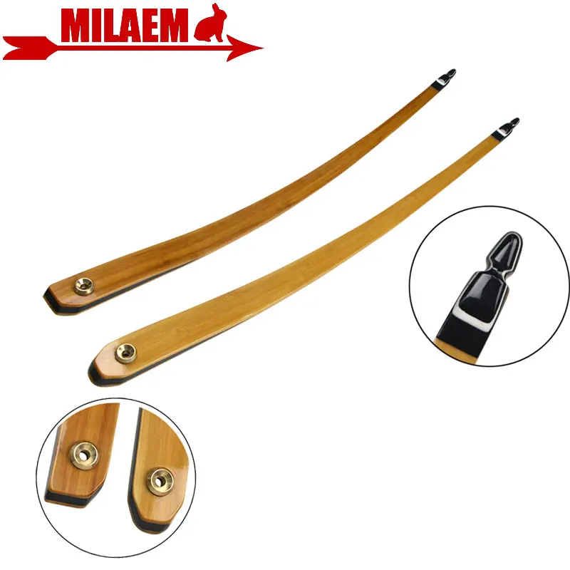 

2pcs Archery Longbow Bow Limbs 25-55lbs Recurve Bow Limbs Right Hand Bow Limbs Outdoor Hunting Shooting Accessories