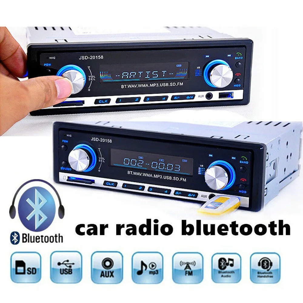 Автомобильный радиоприемник без экрана V2.0 Bluetooth комплект динамик MP3 In AUX dash FM