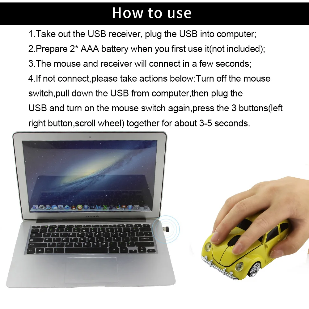 Optical Wireless Mouse Car VW Ladybug Shape Cordless Mause 3D USB Computer Mice Beatles Car Gaming Mouse For Xmas Gift