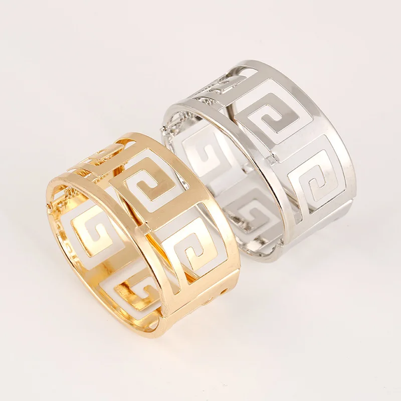 KMVEXO Gold Color Punk Bangle Bracelets For Women