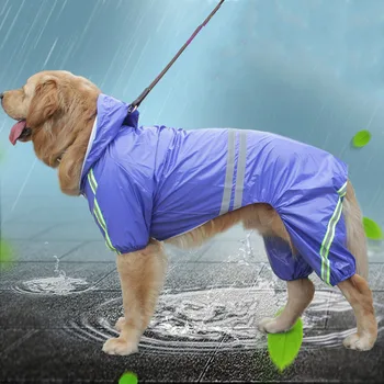 

Reflective Dog Raincoat Jacket Lightweight Waterproof Rain Coat for Small Medium Large Dogs Soft Breathable Pet Rainwear Clothes