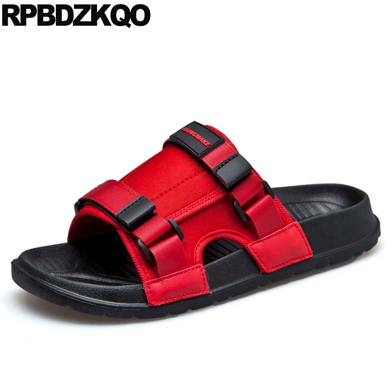 Size 46 Large Italian Slippers Plus Mens Mesh Shoes Slides 2021 Open Toe Big Red Black Designer Outdoor Sandals Beach Summer | Обувь