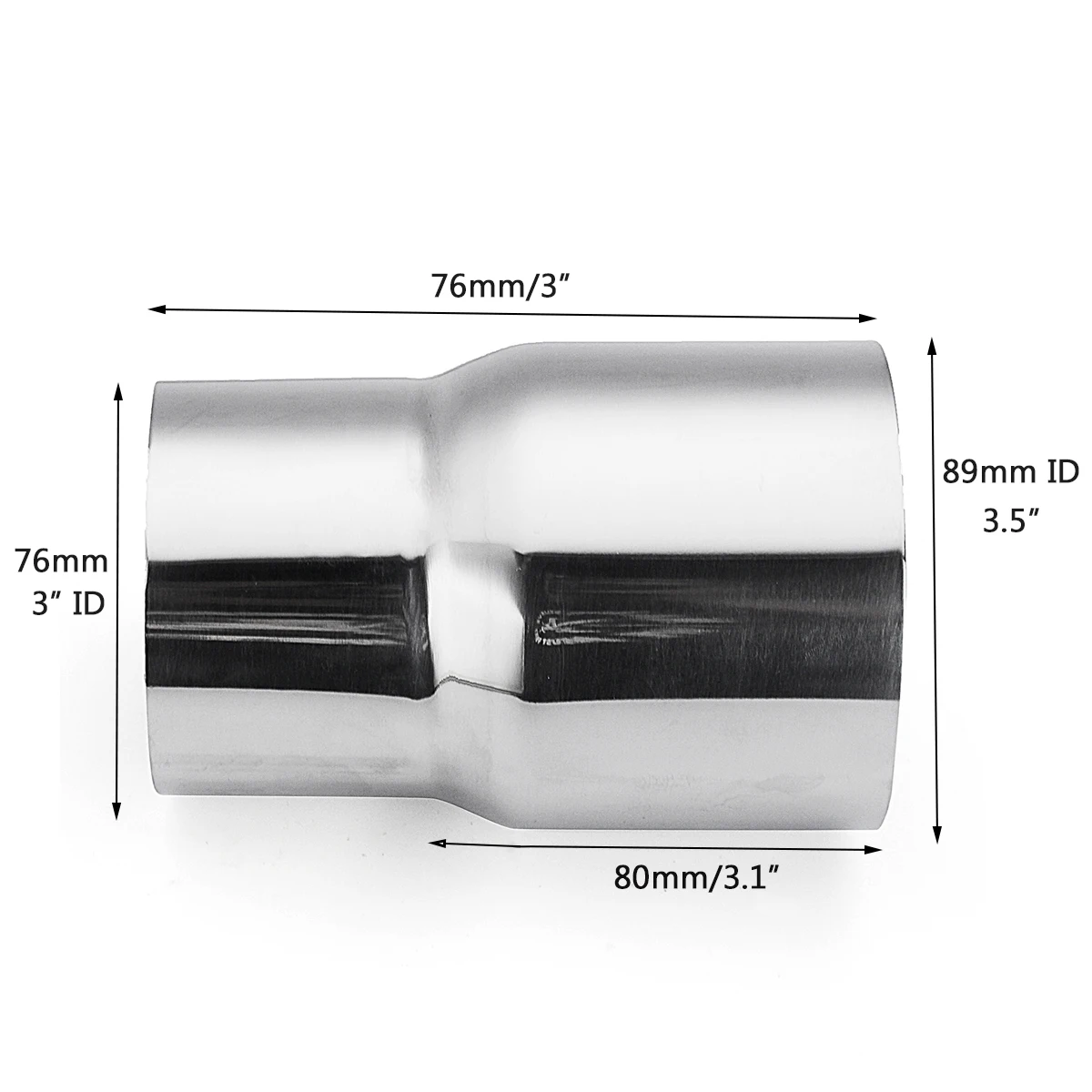 3 ''ID до 3,5'' ID из нержавеющей стали, автомобильный редуктор, Соединительный адаптер, наконечник трубы, авто Хвостовая трубка