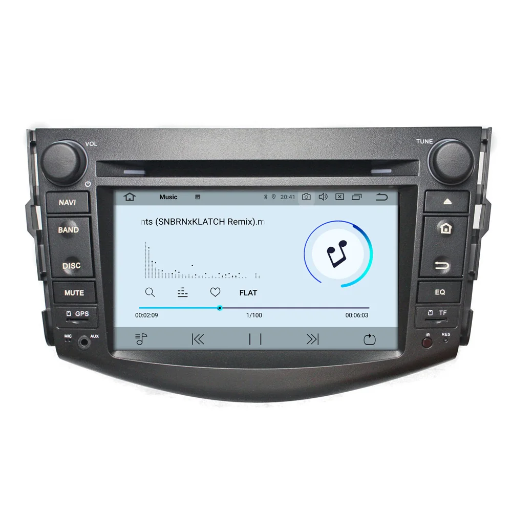 Perfect 8" Quad Core Android 9.0 Double Din Car DVD For Toyota RAV4 2007-2011 GPS Tape Recorder Radio RDS BT WIFI 4G 2+16G RAM 4K Video 3