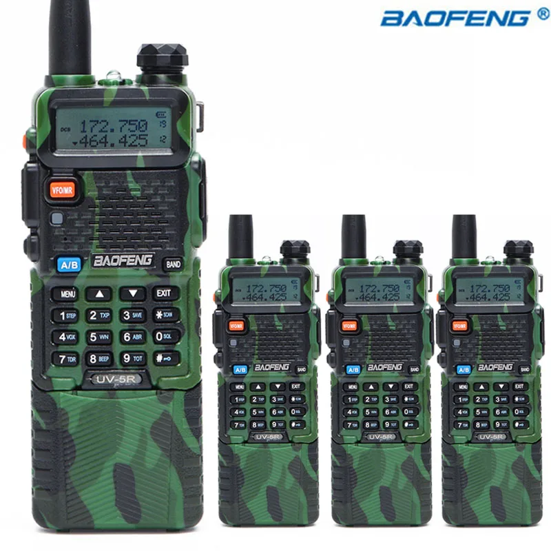 

4PCS/lot Camouflage BaoFeng UV-5R with 3800mAh long Li-ion Battery Dual Band VHF&UHF(136-174&400-520MHz) Two Way Radio Ham Radio