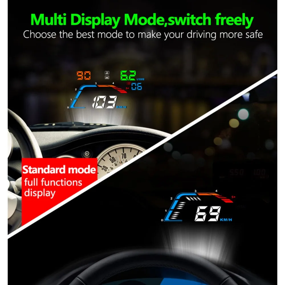 5,5 ''OBDII Автомобильный HUD OBD2 порт дисплей на лобовое стекло Q700 Спидометр проектор автомобиля hud Дисплей на лобовое стекло a100 hud