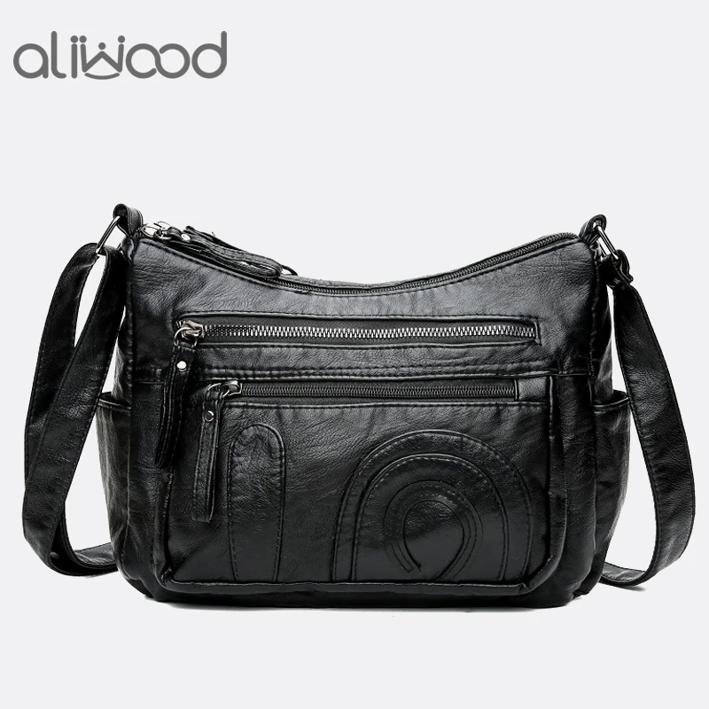 

aliwood Soft Leather Women bags Simple Shoulder Messenger Bags Handbags Large Capacity Female Crossbody Bags Sac Bolsas Feminina