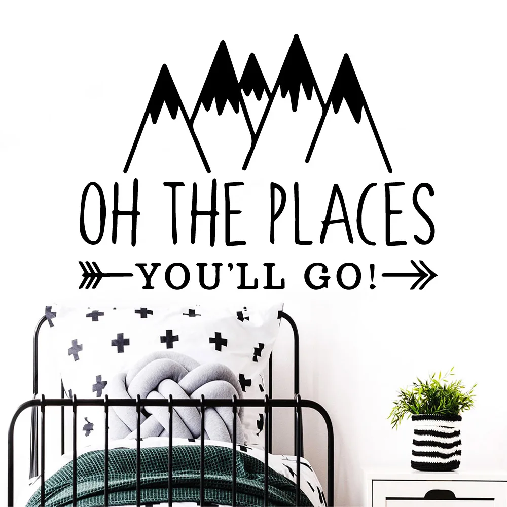 

Creative the places you will go Wall Sticker Pvc Removable For Kids Rooms Home Decor Decoration Accessories
