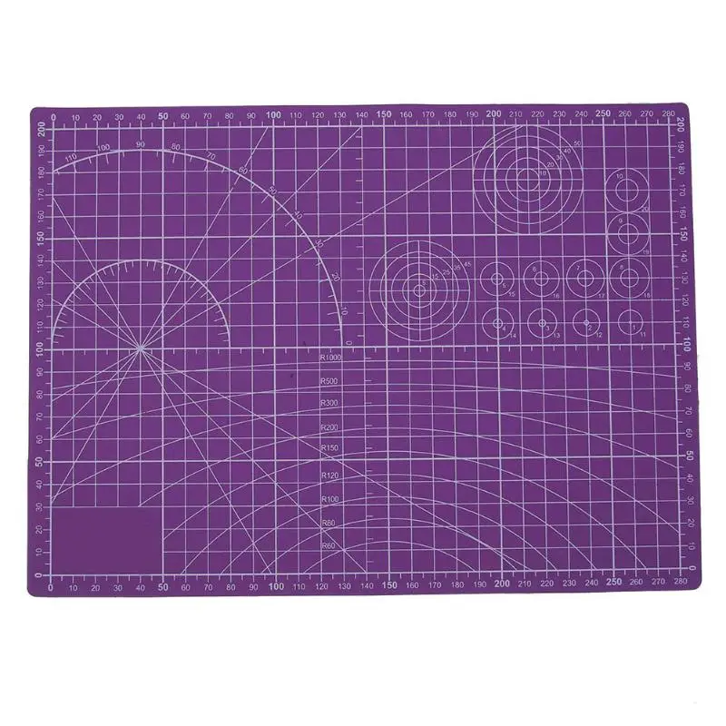 

Purple Plastic Cutting Mat Pad PVC Self-Healing A4 Office Home Paper Craft DIY Tool Escolar Double Sided Scale Cutting Board