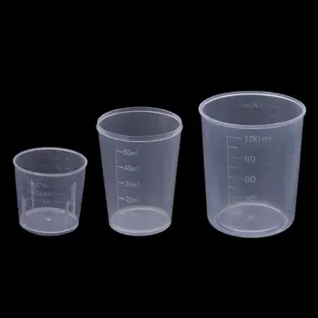 

3Pcs DIY Epoxy Resin Plastic Measuring Cups Set 30 50 100ML For Jewelry Making