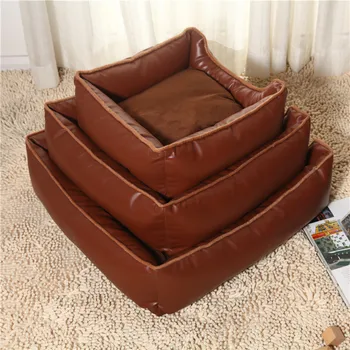 

Waterproof Pet Dog Bed PU Kennel Washable Durable Dog Cat Bed Mat Puppy Products Soft Comfortable Pet Dog Nest Sofa 3 Size