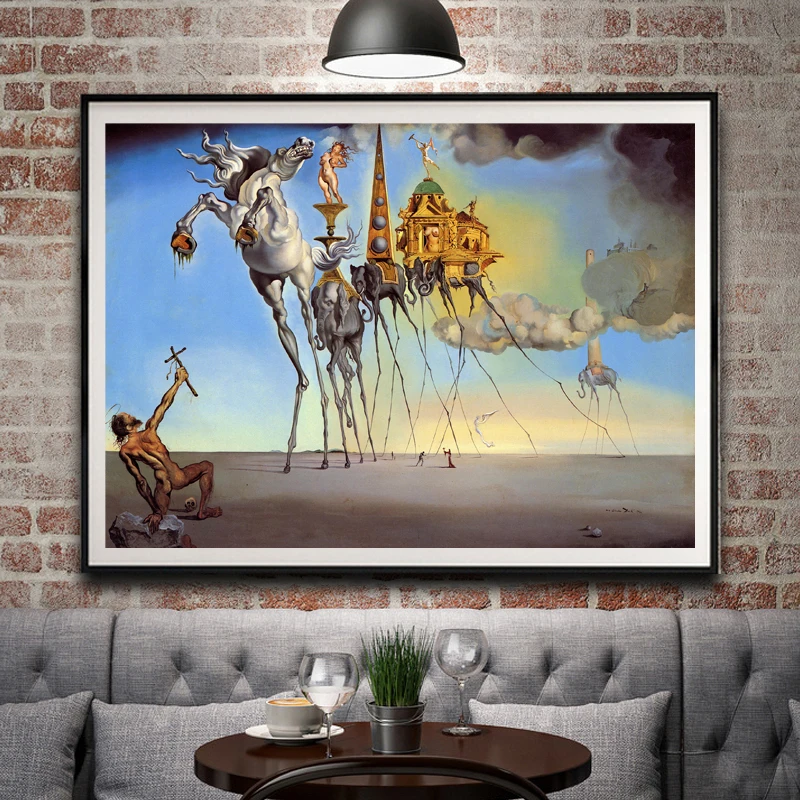 Foocome Salvador Dali Fantasy Skull War часы Surreal Классическая абстрактная живопись шелковые