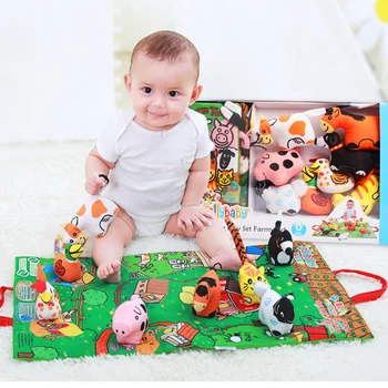 

Kids Baby Soft Activity Unfolding Cloth Animal Tails Books Infant Early Educational Toys for Children 0-12 Month Gift