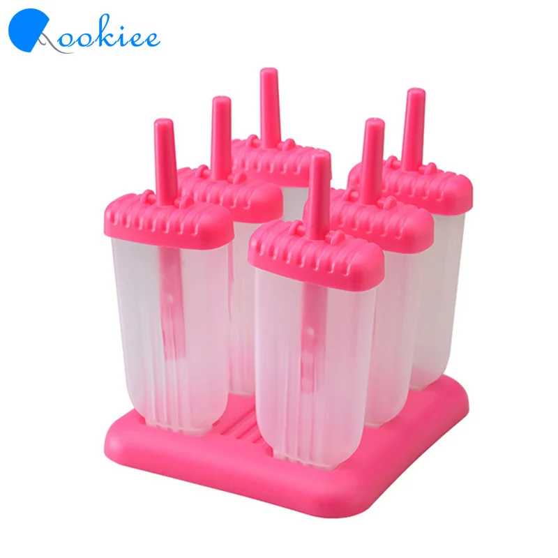 Qookiee 6 Silicone DIY Ice Cream Maker Mold Cooking Tools Popsicle