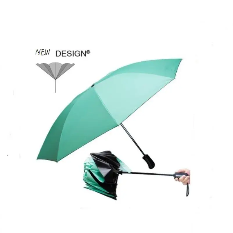 

New Fully Automatic 8 Rib Windproof Umbrella for Men and Women 3 Folding Sunny and Rain Anti UV Rain Reverse Car Umbrellas