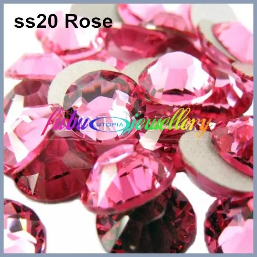 Free Shipping! 1440pcs/Lot, ss20 (4.8 5.0mm) Rose Flat Back Nail Art
