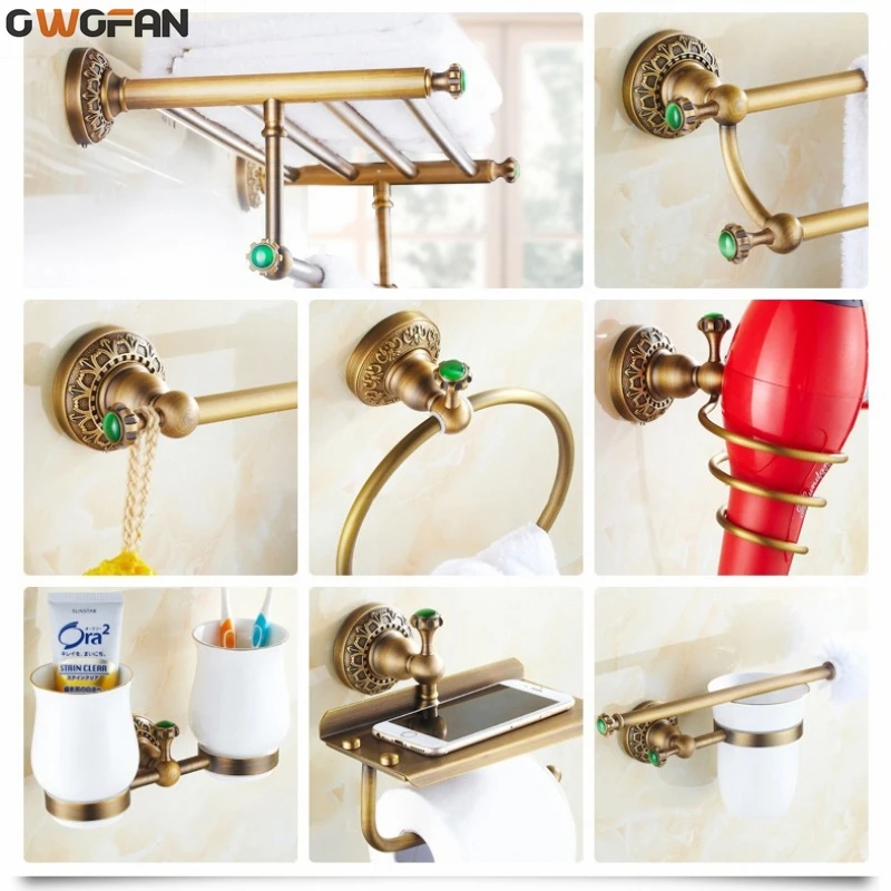 Bath Hardware Sets Europe Luxury Antique Bathroom Towel Shelf Kit
