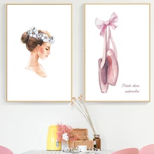 Ballet Dance Toe Shoe Color Nordic Posters And Prints Wall Art Canvas Painting Wall Pictures For Baby Girl Room Decor