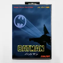 16 бит Sega MD игра картридж с розничной коробке-Бэтмен карточная игра для megadrive бытие системы