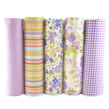 Teramila 100% 綿生地パッチワーク脂肪四半期バンドルメーター縫製 Diy 工芸紫 40 センチメートル x 50 センチメートル 5 ピース/ロット織物博物館 Telas