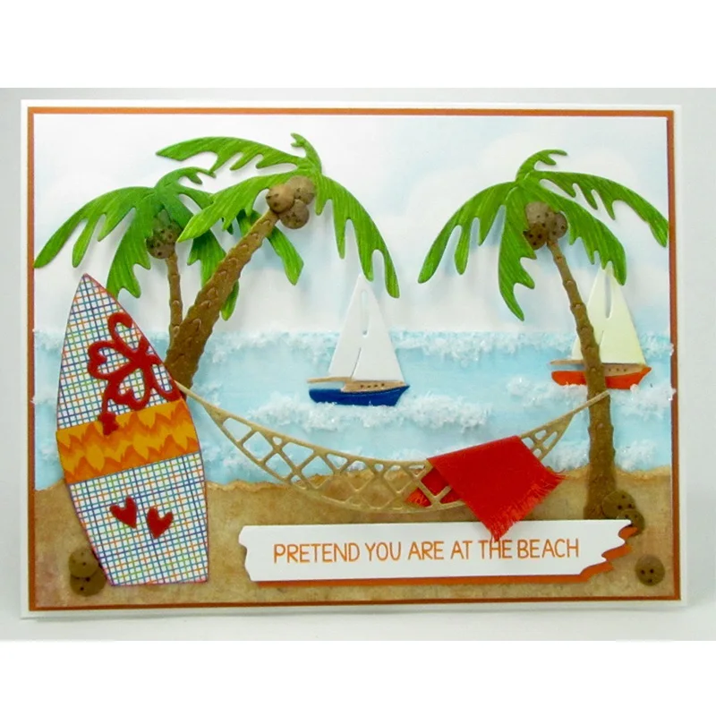Hammock Coconut Sets Metal Cutting Dies Stencils For DIY Scrapbooking Decorative Embossing Suit Paper Cards Die Cutting Template