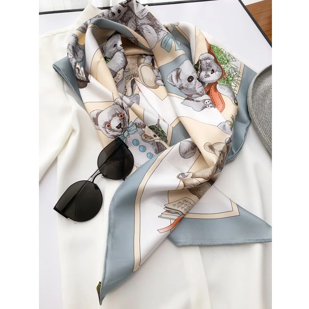 

Women Fashion 100% Silk Scarf Shawl Wraps High Quality Hand Rolled Edges 88*88cm