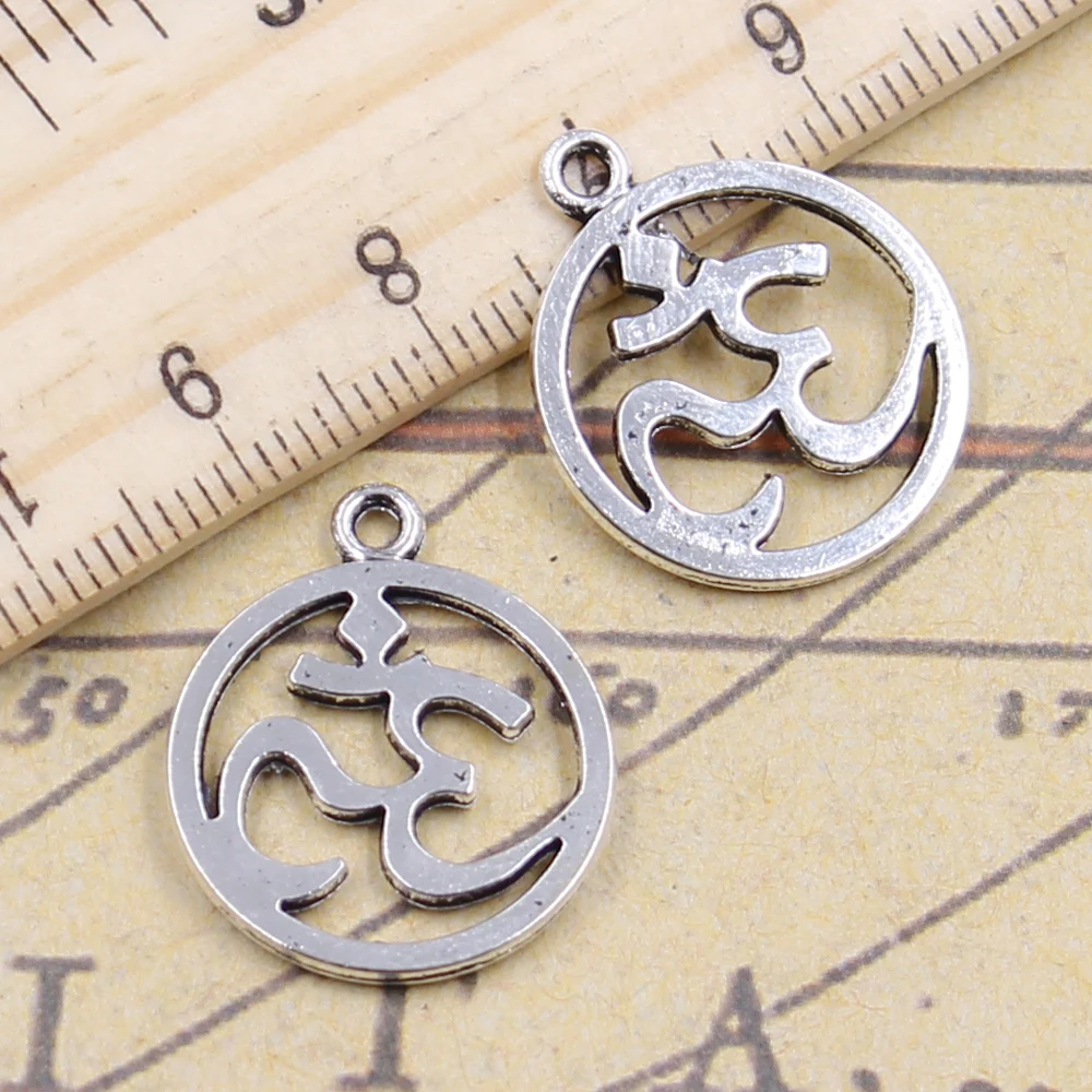 

10pcs Charms yoga om 22x19mm Antique Silver Plated Pendants Making DIY Handmade Jewelry Factory Wholesale