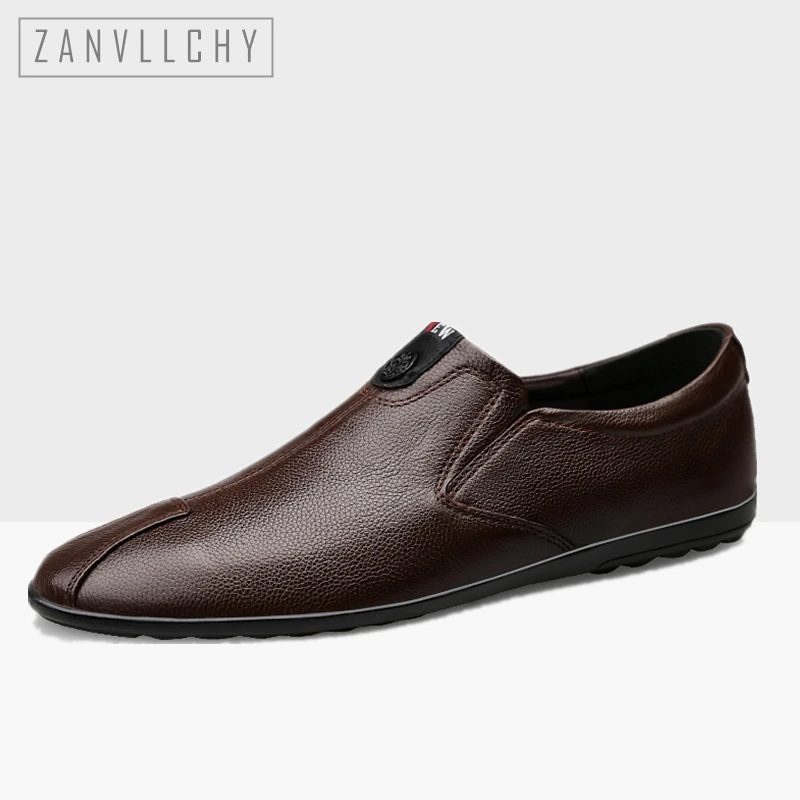 

Genuine Leather Men Shoes 2019 Luxury Mens Loafers Handmade Casual Leather Shoes Male Mocasines Hombre Comfortable Boat Shoes