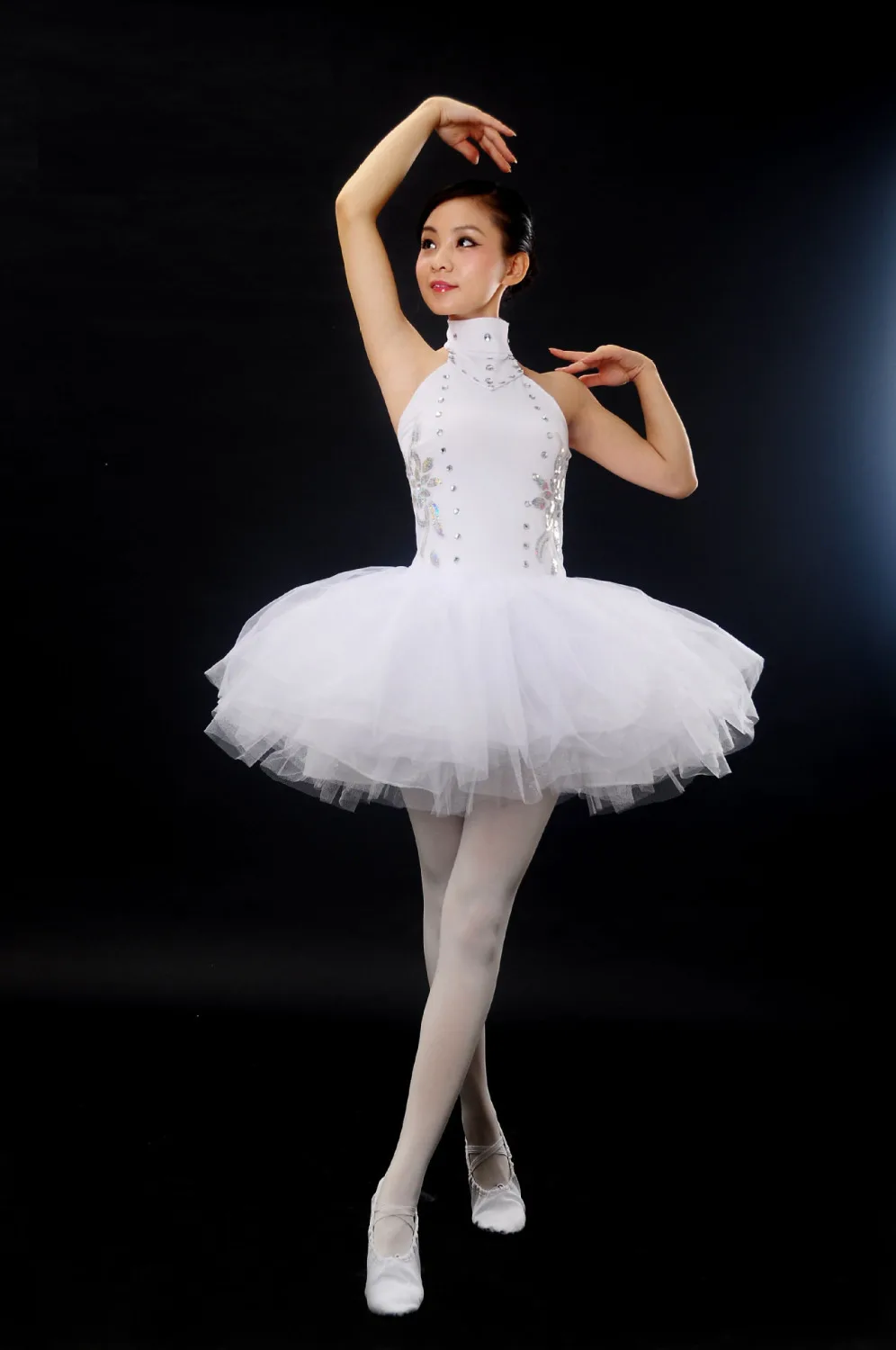 Gratis verzending meisjes ballet tutu dans kleding wit elegante