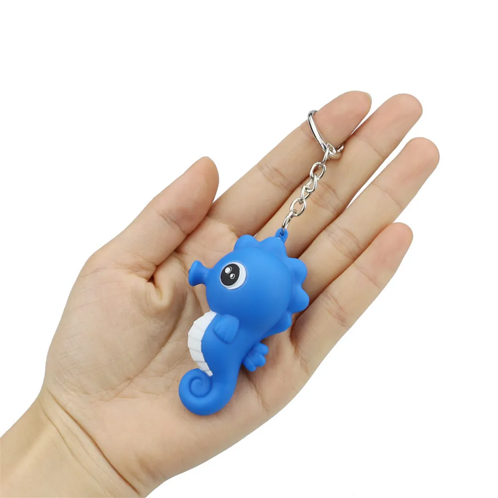 

Keychains Creative Seahorse And Sound Keyfob Kids Toy Gift Led With Sound LED Flashlight Funny Toy Candy color 4.0#