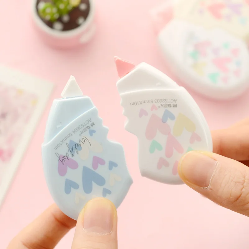 2 шт. 10 м коррекция сердца любовь лента Материал Escolar Kawaii Канцтовары офисный школьный принадлежности подарки Papelaria