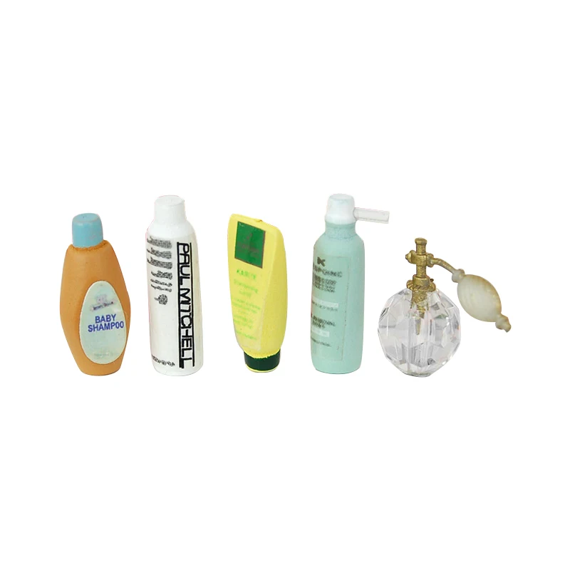 

1/12 Dollhouse Miniature Bathroom Accessory Perfume Shampoo Bath Gel set OD010B
