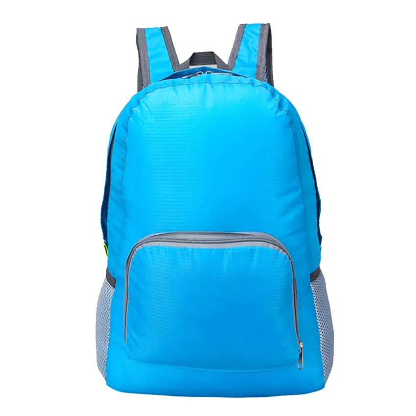 Складной рюкзак Водонепроницаемый нейлон легкие спортивные сумки для женщин мужчин детей кожа пакет путешествия Кемпинг Туризм Сумка Рюкзак - Цвет: Azure
