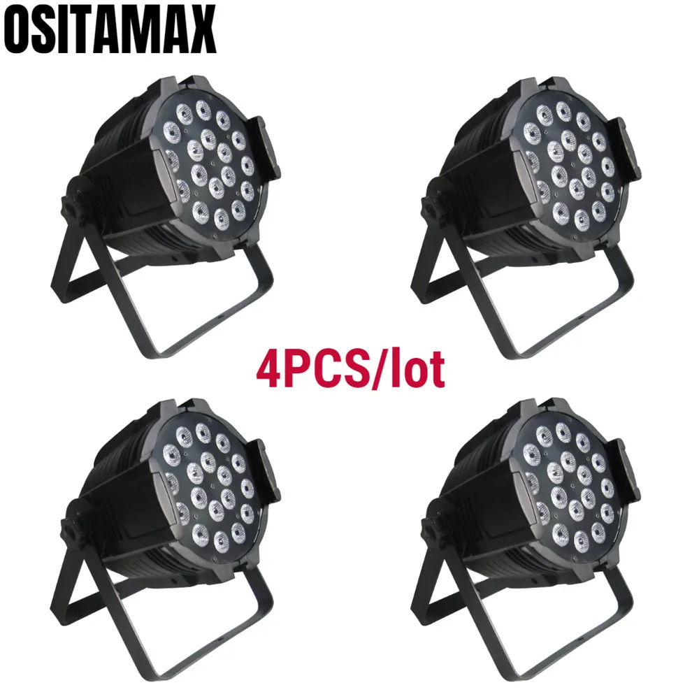 

4PCS Lyre Wash indoor Par Light RGBWA UV 18X18W 6IN1 Par Can Voice Control DMX Par Stage Light