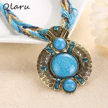 Olaru, винтажное богемное каменное колье Neecklace для женщин, ожерелье с бусинами, массивные ожерелья, новинка, модные ювелирные изделия, аксессуары, хит