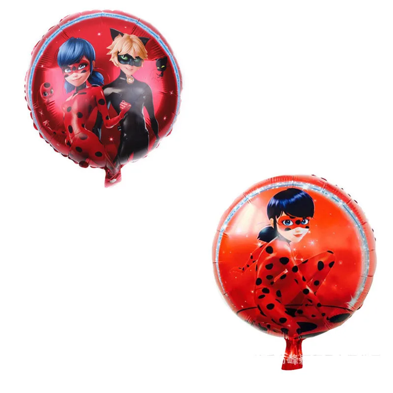 

New 18 "round aluminum film balloon single ladybug girl double ladybug girl aluminum film balloon
