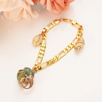 

Fashion gold cute Conch Shell bangle Bracelet For Women Jewelry Summer Style Beach party gifts link chain anklet