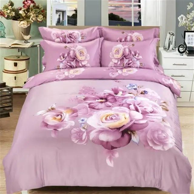 elegant flowers bedding set queen size duvet cover 200 230cm family elegant sheets