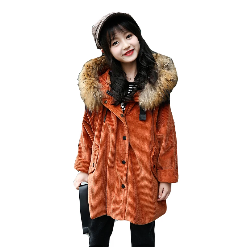 

2018 Winter Jackets For Girls Clothes Lamb Wool Fur Hooded Parkas Coats Cotton Thick Outerwear Children Tops Trench 4 6 8 10 12