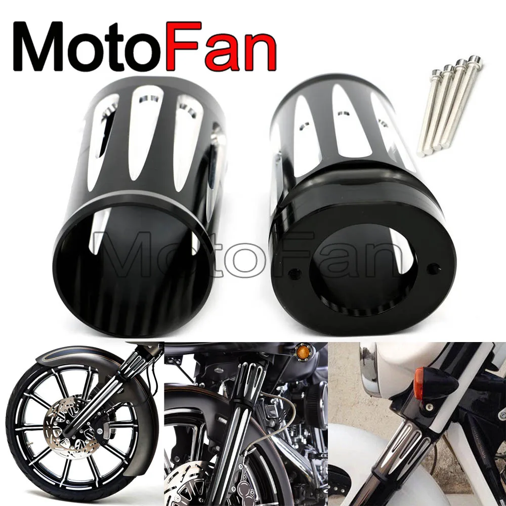 Custom Motorcycle Front Upper Fork Slider Covers Kit for 2014-2016 Harley Davidson Touring Electra Glide Road King Street Glide motorcycle master cylinder clutch lever bracket for harley touring street glide special flhxs 2014 2016
