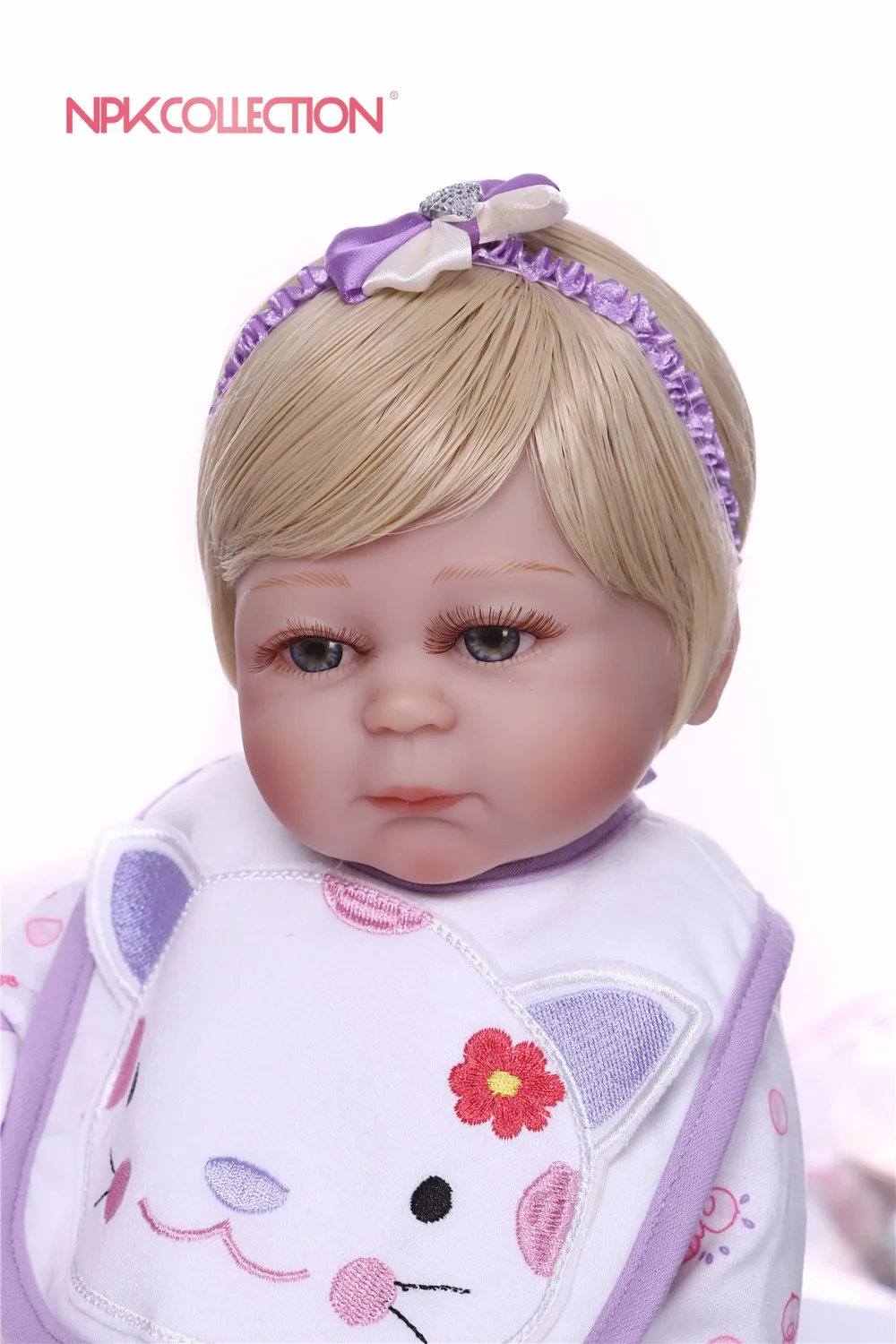 NPK 46 см красный reborn куклы Мягкие силиконовые детские куклы bebe Принцесса reborn Красивая фиолетовая одежда сердце плюшевая кукла в подарок детские игрушки
