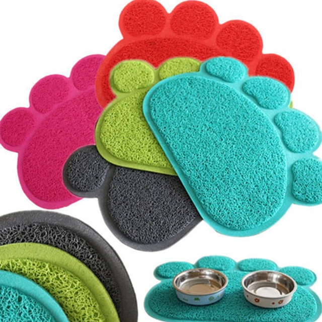 30cm*40cm Pet Dog Puppy Feeding Mat Pad Cute Paw PVC Bed Dish Bowl Food Water Feed Placemat 2