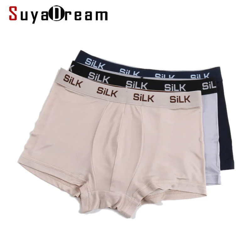 

MEN BOXER shorts 100%Natural Silk Mens panties Healthy Solid panties lingerie calcinha briefs underwear calzoncillos