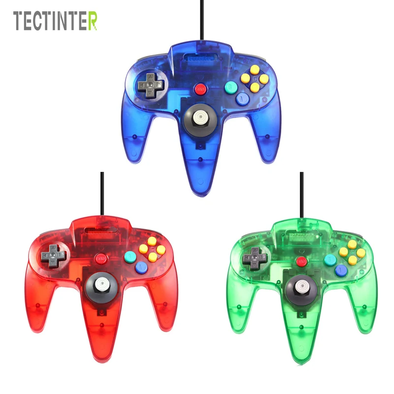 

USB Wired Controller For N64 Gamepad Transparent Clear Wired Joystick For Gamecube GC For N64 64 PC For Mac Joypad
