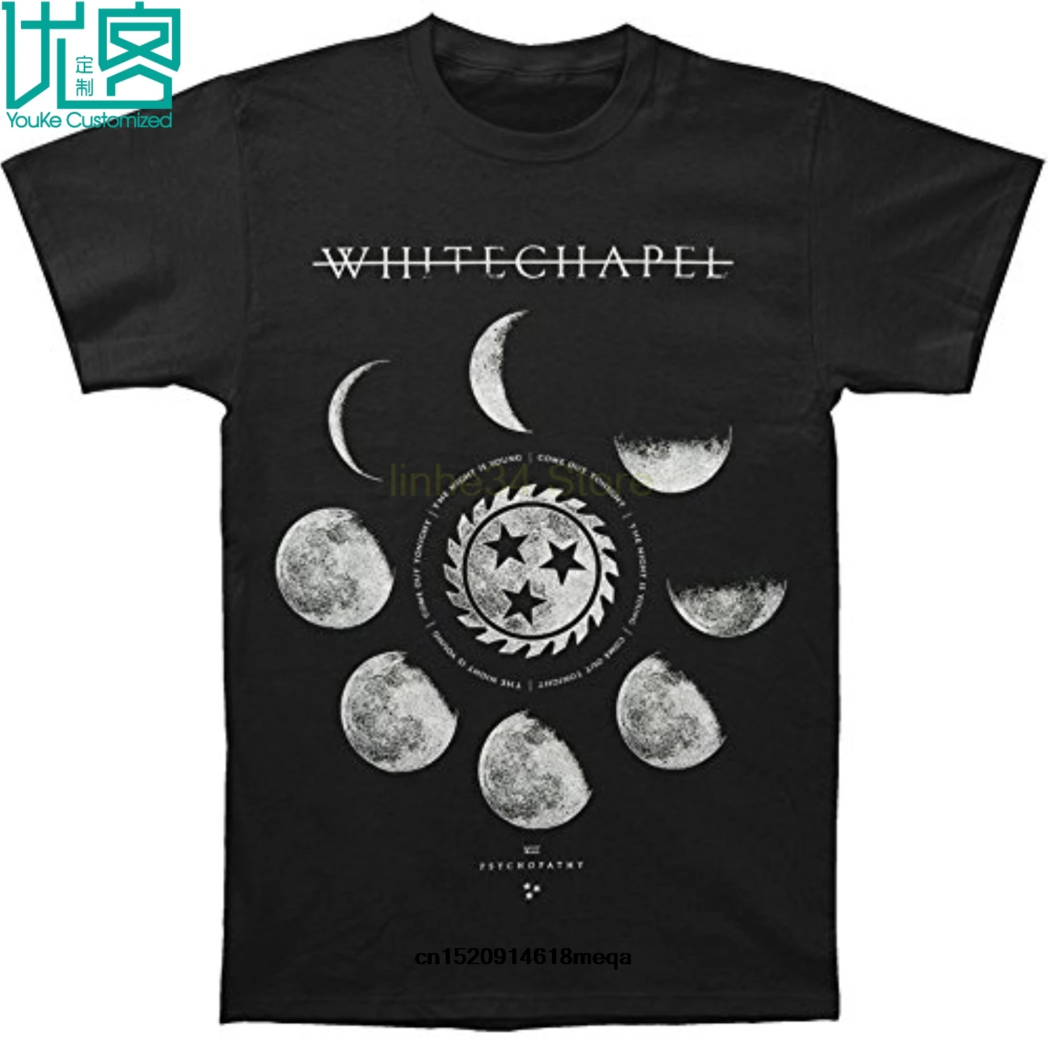 Забавные футболки Whitechapel Мужская модная хлопковая футболка черного цвета |